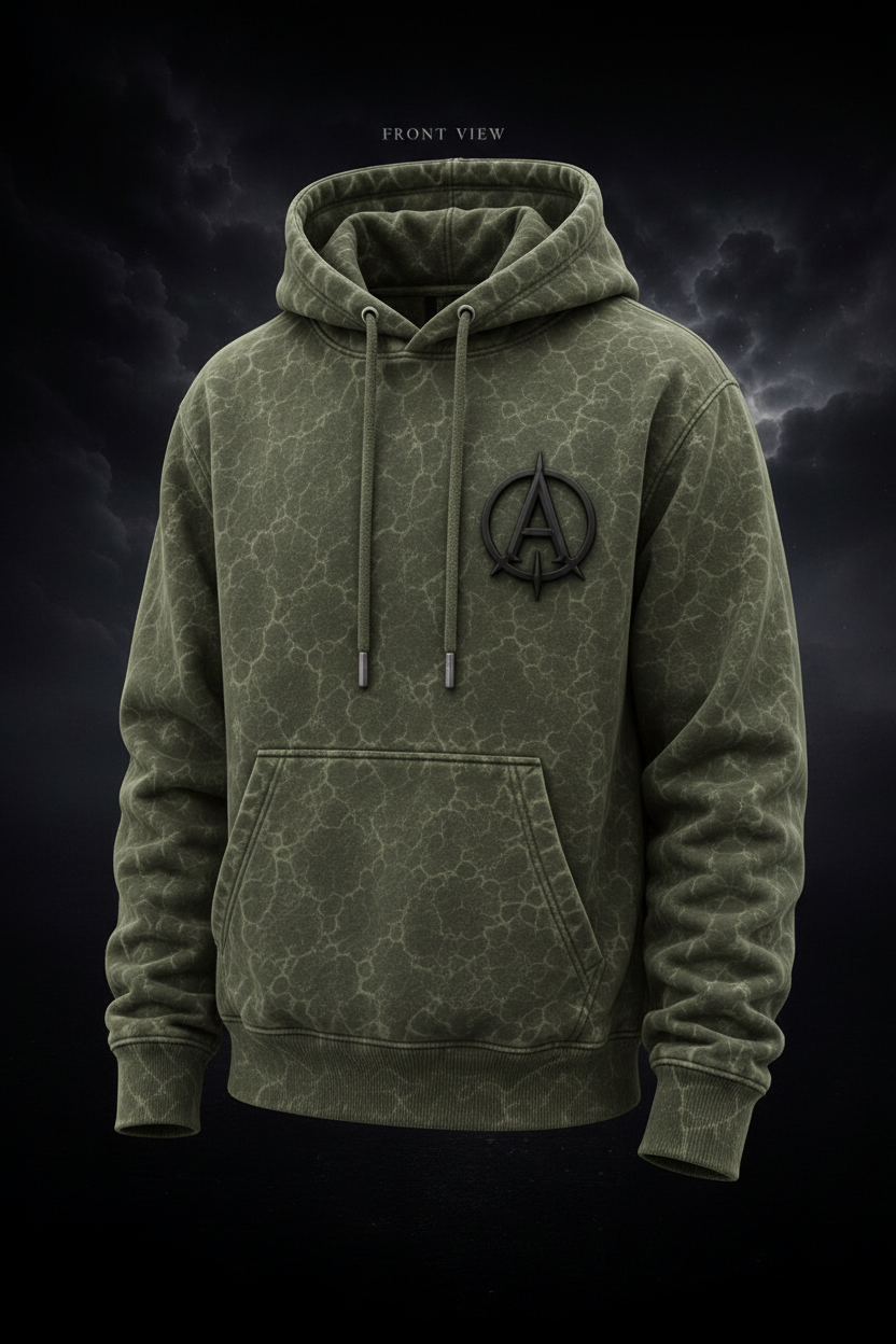 ASTRAEV SHADOW CLOUD WASH HOODIE - Olive